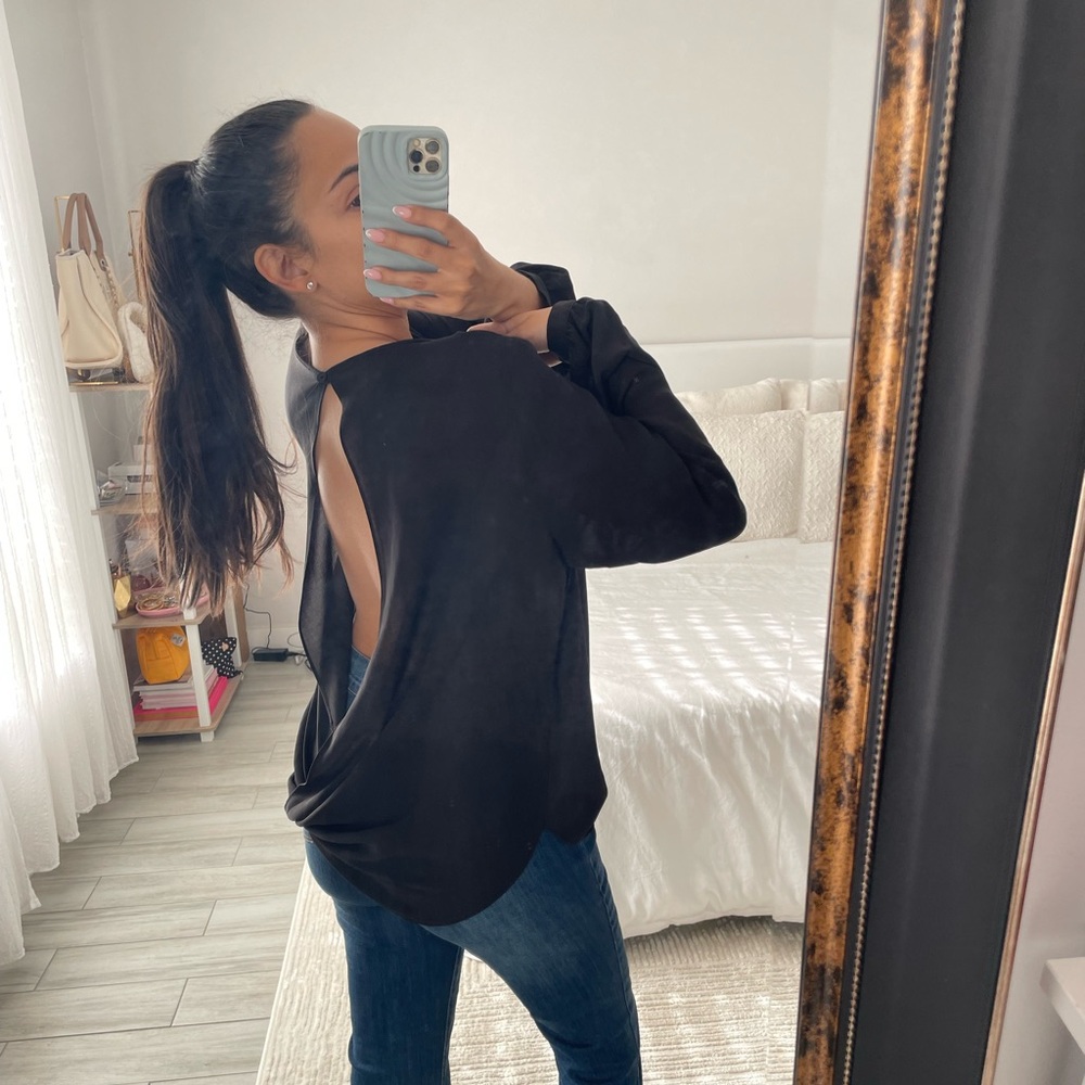 Michael Kors Black Long Sleeve w/ Open Front & Back - Picture 4 of 6